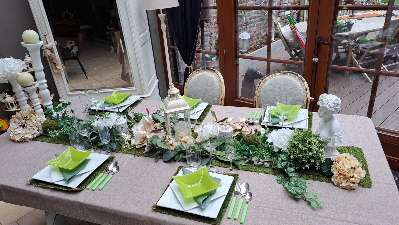 🌿 Table de réception – Ambiance nature chic